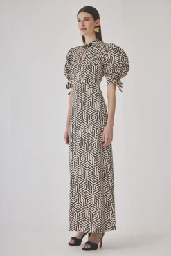 VESTIDO HERVASBEIGE/NEGRO