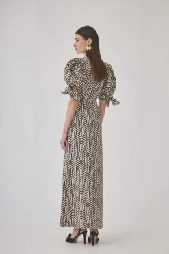 VESTIDO HERVASBEIGE/NEGRO