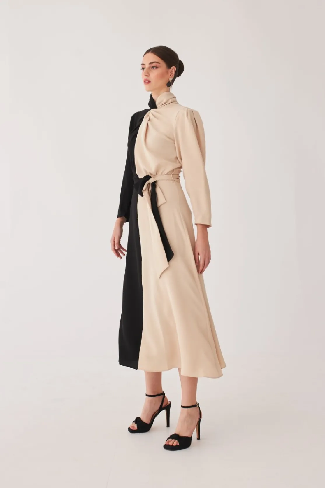 VESTIDO JUANNANEGRO/BEIGE