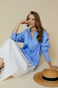 VESTIDO SAVARAAZUL/BLANCO