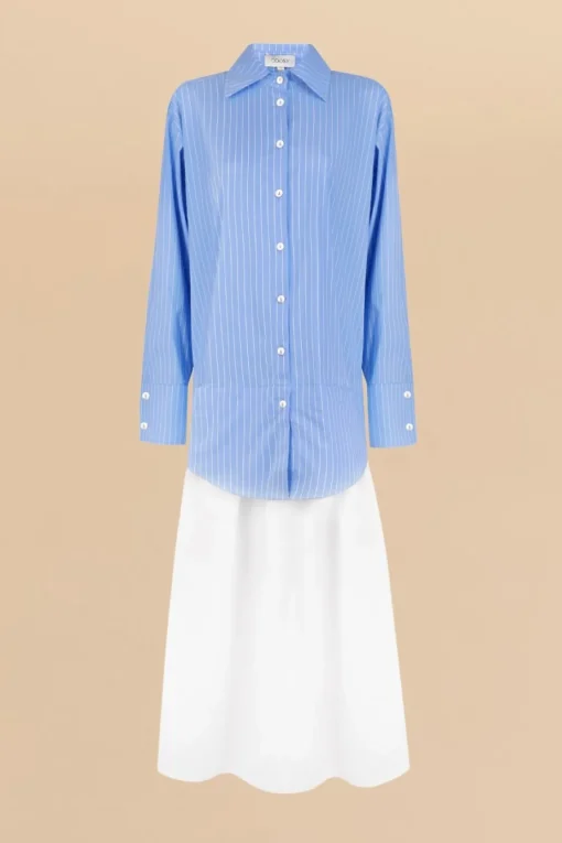 VESTIDO SAVARAAZUL/BLANCO